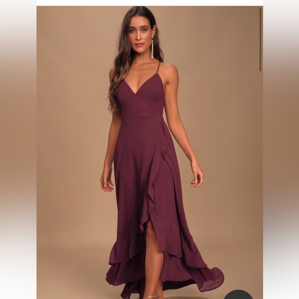 Burgundy Lulus high-low dress